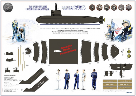 Sous-marin (s.n.a. classe rubis) à monter