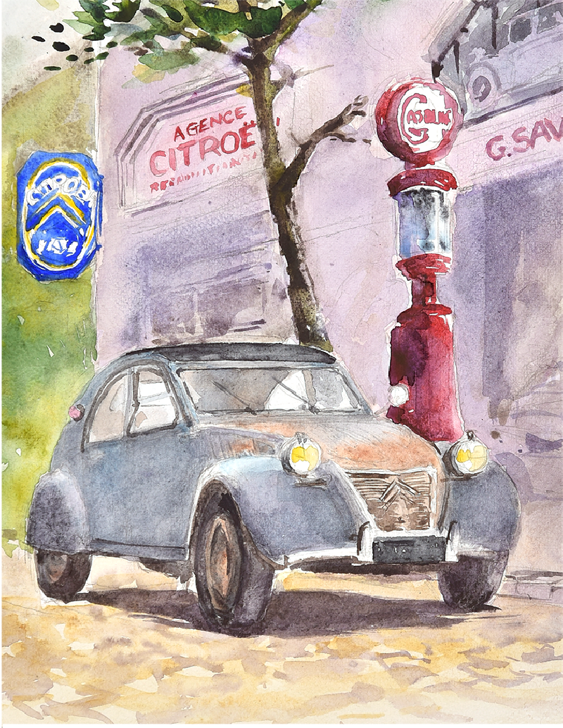 2cv at Le Méridien garage (original)