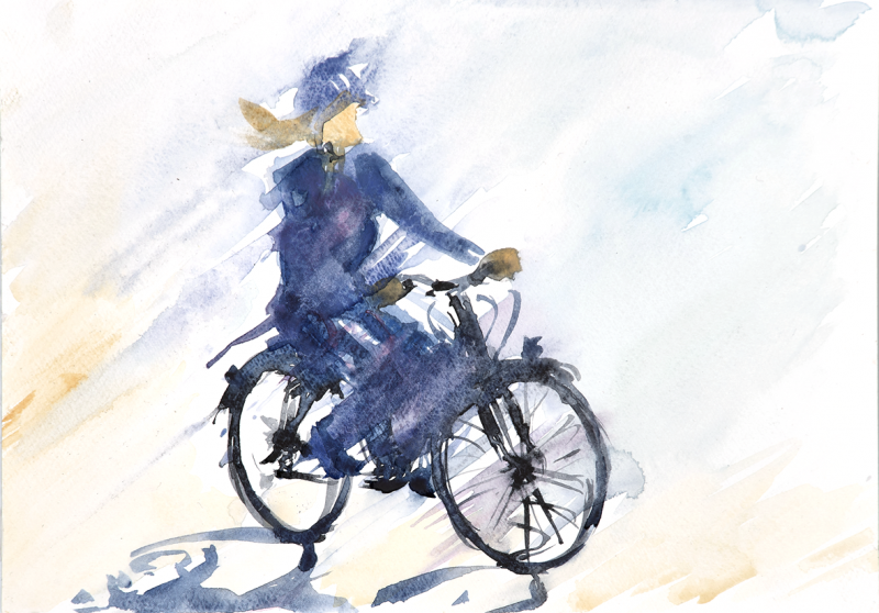 Bike with purple hat (original)