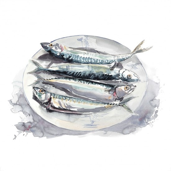 Mackerel on the plate